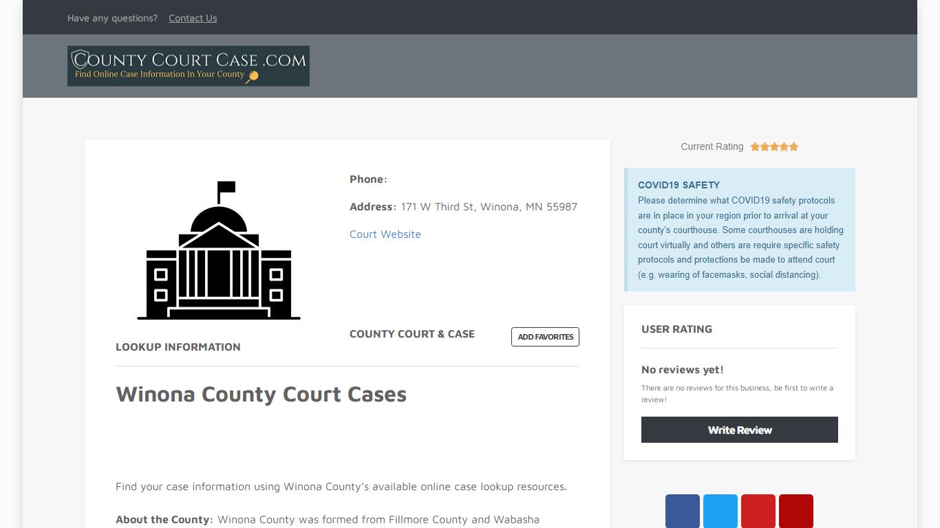 Winona County Court Cases